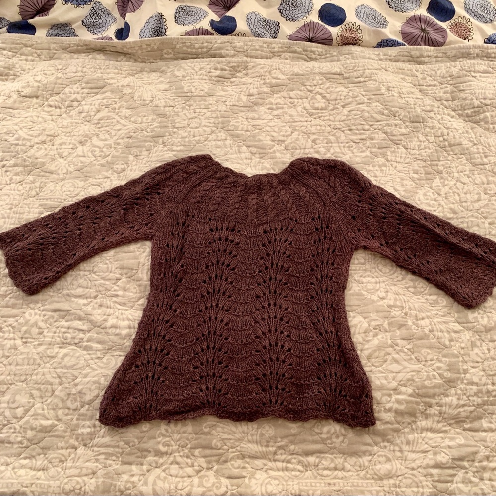 Anthropologie Sparrow Burgundy Sweater M - Picture 4 of 5